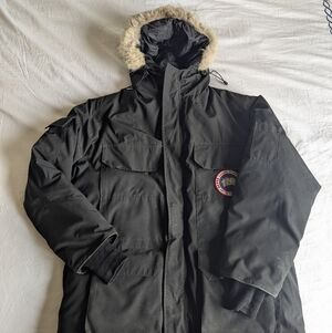 Canada Goose Black Puffer Jacket with Fur Hood